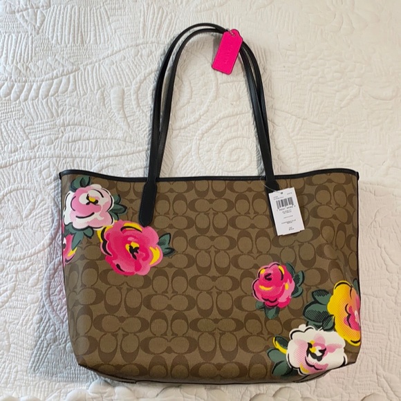 Coach City Tote signature canvas vintage roseprint - Picture 3 of 11